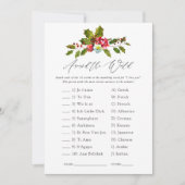 Floral Holly Christmas Brautparty Game Einladung (Vorderseite)