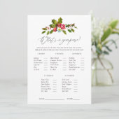 Floral Holly Christmas Brautparty Game Einladung (Stehend Vorderseite)