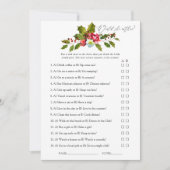 Floral Holly Christmas Brautparty Game Einladung (Vorderseite)