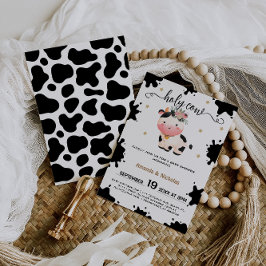 Floral Holy Cow Baby Girl Shower Boho Einladung