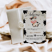 Floral Holy Cow Baby Girl Shower Boho Einladung
