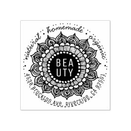 Floral Homemade Beauty Business Botanische Mandala Gummistempel