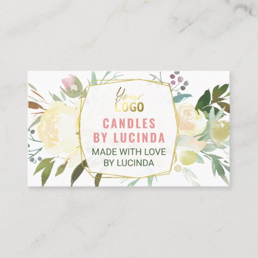 Floral Homemade Candle Visitenkarte (Vorderseite)