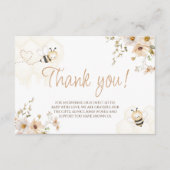 Floral Honey Bee Baby Dusche Danke Karte (Vorderseite)