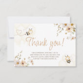 Floral Honey Bee Baby Dusche Danke Karte (Vorderseite)