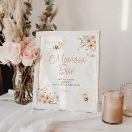 Floral Honey Bee Baby Dusche Momosa Bar Sign Sockelschild