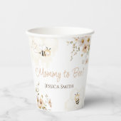 Floral Honey Bee Baby Dusche Pappbecher (Vorderseite)