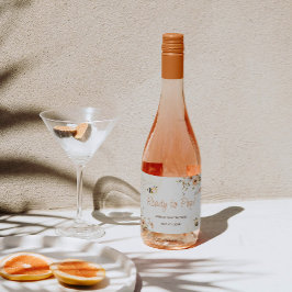 Floral Honey Bee Baby Dusche Schaumweinetikett