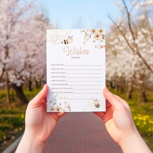 Floral Honey Bee Baby Showcard Einladung