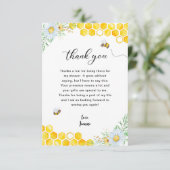 Floral Honey Bee Vielen Dank Dankeskarte (Stehend Vorderseite)