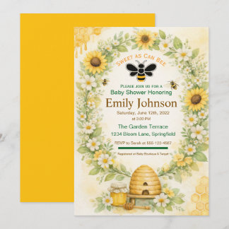 Floral Honey Garden Invitation Einladung