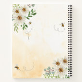 Floral Honeycomb BumbleBee Gelbe Rezept Notizblock (Rückseite)