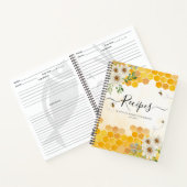 Floral Honeycomb BumbleBee Gelbe Rezept Notizblock (Innenseite)