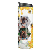Floral Honeycomb | FotoCollage & Monogramm Thermosbecher (Nach rechts gedreht)