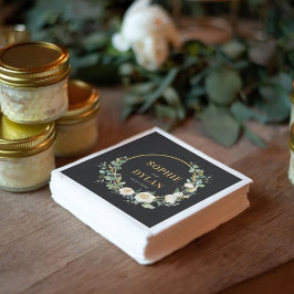 Floral Hoop Editable Color Wedding Napkins Serviette