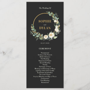 Floral Hoop EDITABLE COLOR Wedding Program Programm