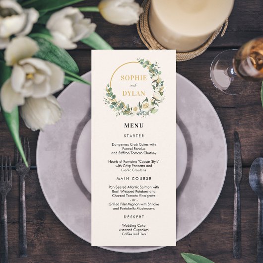 Floral Hoop EDITABLE FARBEN Wedding Menu Card Programm