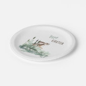 Floral Hoppy Osterfest Sonniges Wasser Pappteller (Schrägansicht)