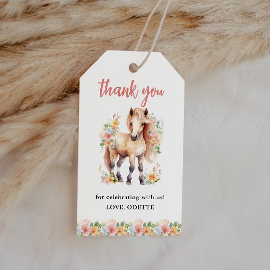 Floral Horse Baby Showroom Danke für Ihre Unterstü Geschenkanhänger