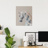 Floral Horse in Soft Pastels Poster (Heimbüro)