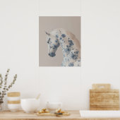 Floral Horse in Soft Pastels Poster (Küche)