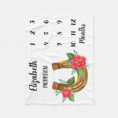 Floral Horseshoe Baby Milestone Fleecedecke (Vorderseite)