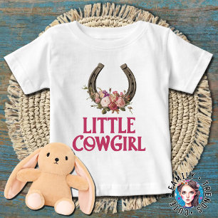 Floral Horseshoe Little Cowgirl Baby T-shirt