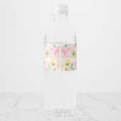 Floral Hot Air Ballon Adventure Baby Girl Party Wasserflaschenetikett (Rückseite)