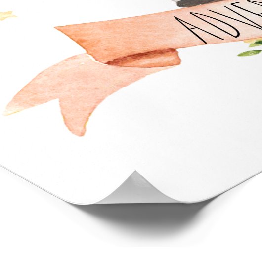 Floral Hot Air Ballon Animals Adventure erwartet Poster (Ecke)