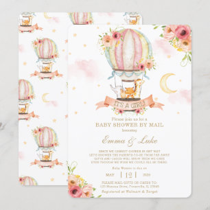 Floral Hot Air Ballon Animals Baby Showroom by Mai Einladung