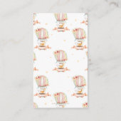 Floral Hot Air Ballon Baby Tiere bringen ein Buch Begleitkarte (Rückseite)