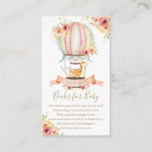 Floral Hot Air Ballon Baby Tiere bringen ein Buch Begleitkarte