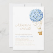 Floral Hot Air Ballon Babydusche | Einladung (Vorderseite)