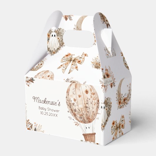 Floral Hot Air Ballon Babydusche Geschenkschachtel (Vorderseite)