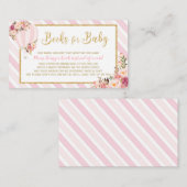 Floral Hot Air Ballon Bringen Sie ein Buch Pink Ba Begleitkarte (Vorne/Hinten)