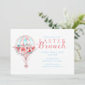 Floral Hot Air Ballon Osterfest Frühjahr Party Einladung (Stehend Vorderseite)