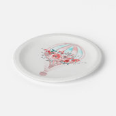 Floral Hot Air Ballon Osterfest Frühjahr Party Pappteller (Schrägansicht)