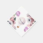 Floral Hot Air Ballon Reisen Brautparty Serviette (Ecke)