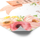 Floral Hot Air Ballon Tiere Mädchen Geburtsstunde Poster (Ecke)