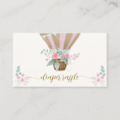 Floral Hot Air Ballon Windeln Raffle Babydusche Begleitkarte (Vorderseite)