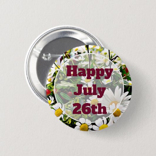 Floral Hübsch Happy Message Button (Vorne & Hinten)