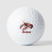 Floral Hummer Crawfish Art Golfball (Vorderseite)