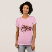 Floral Hummer Crawfish Art T-Shirt (Vorne ganz)