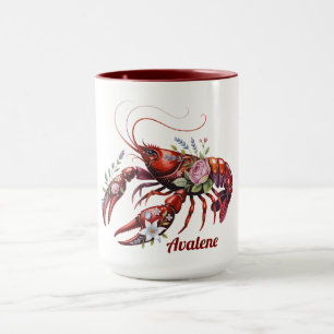 Floral Hummer Crawfish Art Tasse