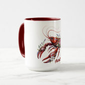 Floral Hummer Crawfish Art Tasse (Vorderseite Links)