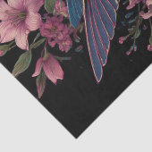 Floral Hummingbird Decoupage Tissue Paper Seidenpapier (Detail)
