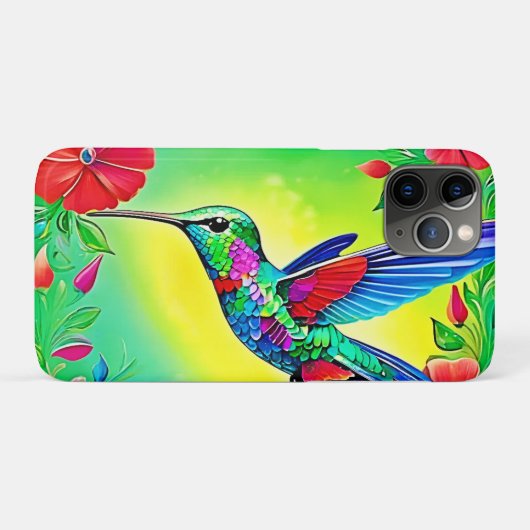 Floral Hummingbird Design Case-Mate iPhone Hülle (Rückseite (Horizontal))