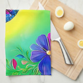 Floral Hummingbird Design Geschirrtuch (Viertel Falte)