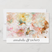 *~* Floral Hummingbird FOTO QR UAWG AR26 WEDDING Einladung (Vorderseite)