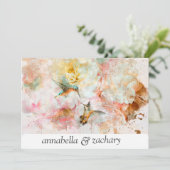 *~* Floral Hummingbird FOTO QR UAWG AR26 WEDDING Einladung (Stehend Vorderseite)